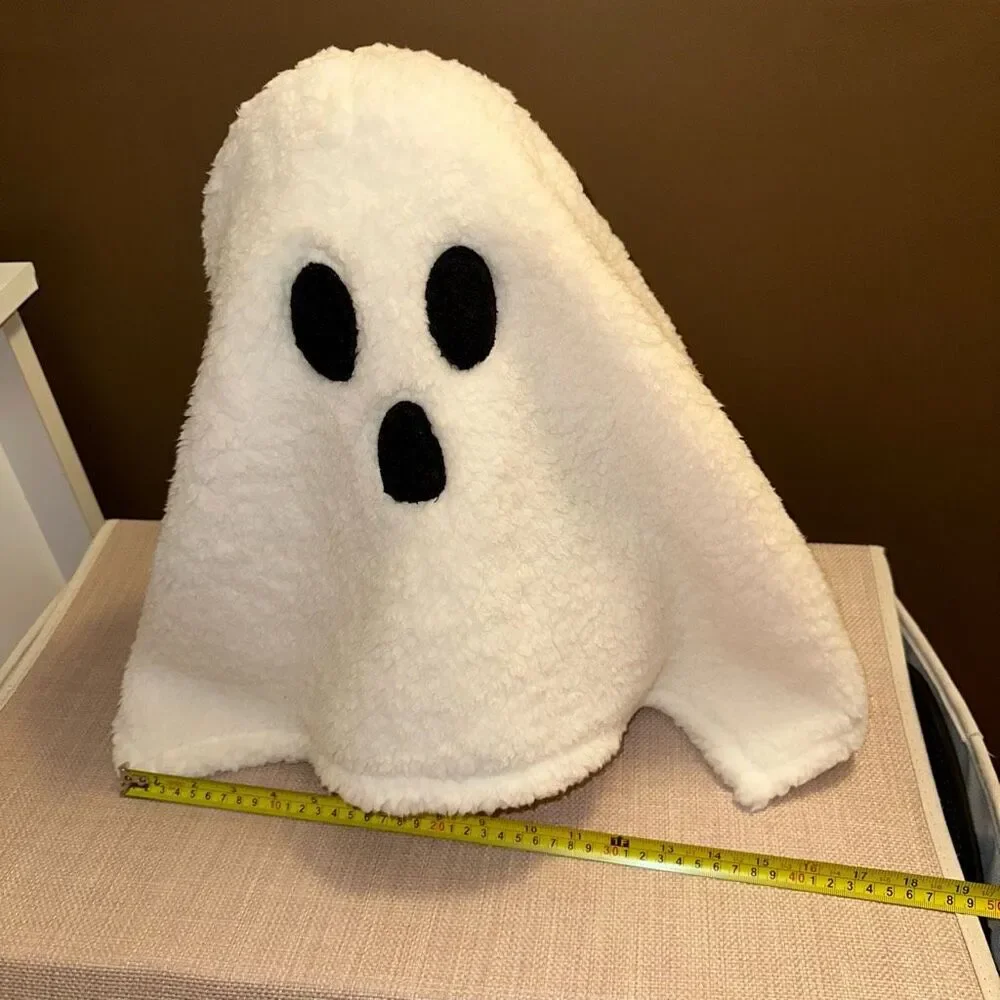 Costco Viral Brentwood Sherpa Ghost Plush Halloween Decor Pillow White NEW